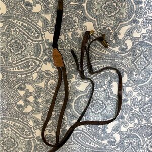 diesel black gold leather suspender